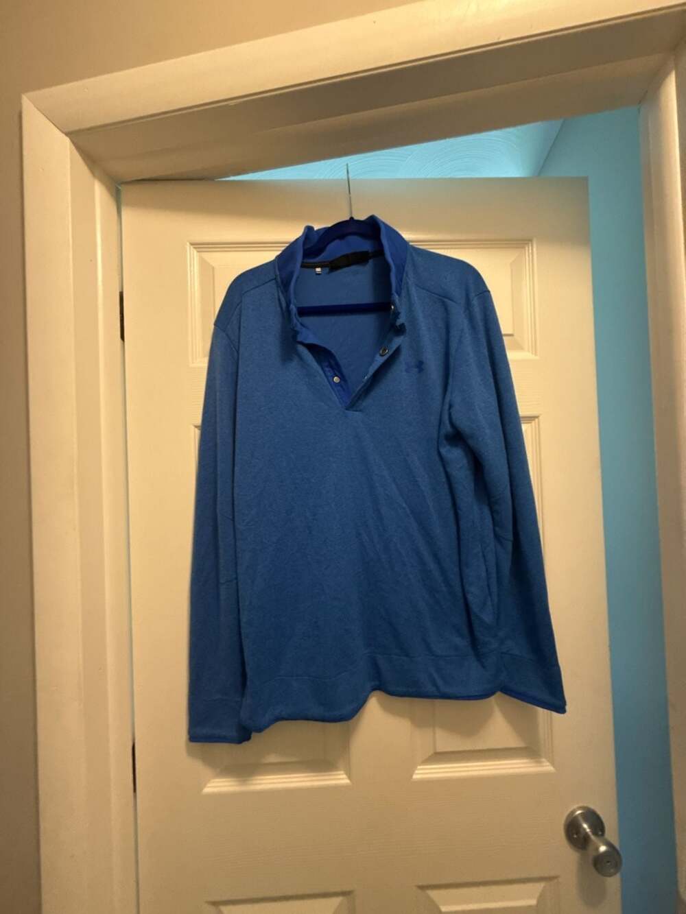 Under Armour Golf ColdGear Snap Button Pullover Blue XL